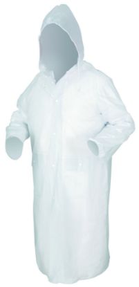 Picture of Mcr Safety Squall .20Mm Sin Ply Pvc49" Coat W/Det Hood Clr Part# - O72Cxl