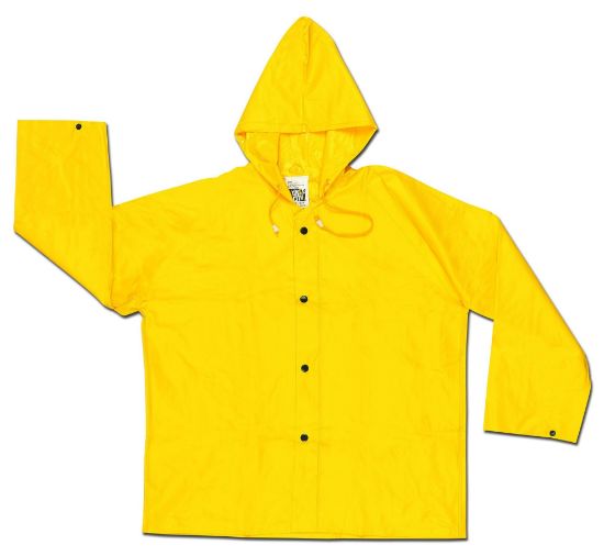 Picture of Mcr Safety Wizard .28Mm Pvc/Nylon Flame Jacket W/Att Hd Yw Part# - 300Jhx2