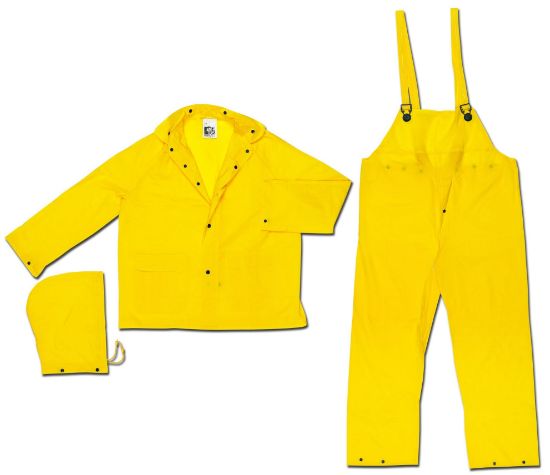 Picture of Mcr Safety Squall- .20Mm Single Plypvc- Suit- 3 Pc- Yellow Part# - O703X4