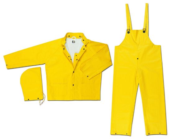 Picture of Mcr Safety Commodore Pvc/Non-Wovenpoly/Nylon Jacket Yellow Part# - 600Jx3