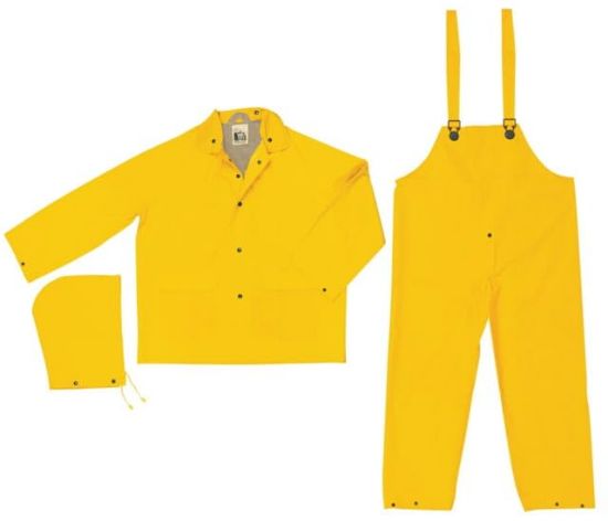 Picture of Mcr Safety Stowaway- .25Mm- 2-Ply Pvc- Suit- 3 Pc- Yellow Part# - 1003X5