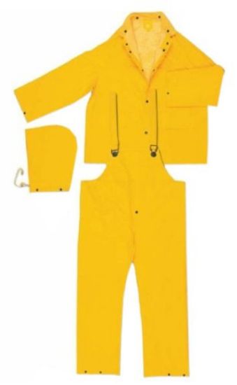 Picture of Mcr Safety Industry Grade- Pvc/Polyester Suit- 3 Pc- Yellow Part# - 2303Xl