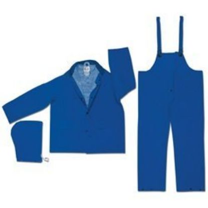 Picture of Mcr Safety Classic Plus .35Mm Pvc/Poly Suit 3 Pc Collar Blu Part# - 2433Xl