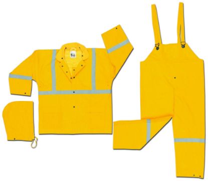 Picture of Mcr Safety Lum .35Mm Pvc/Poly- Suit3 Pc W/Refl Tape Yellow Part# - 2403Rxl