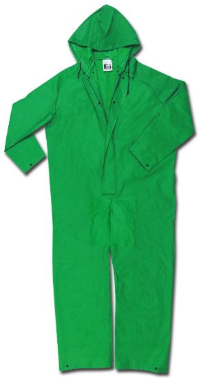 Picture of Mcr Safety Dominator- .42Mm- Pvc/Nylon/Pvc- Coverall- Green Part# - 3881L