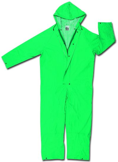 Picture of Mcr Safety Dominator- .35Mm- Pvc/Polyester- Coverall- Green Part# - 2981X4