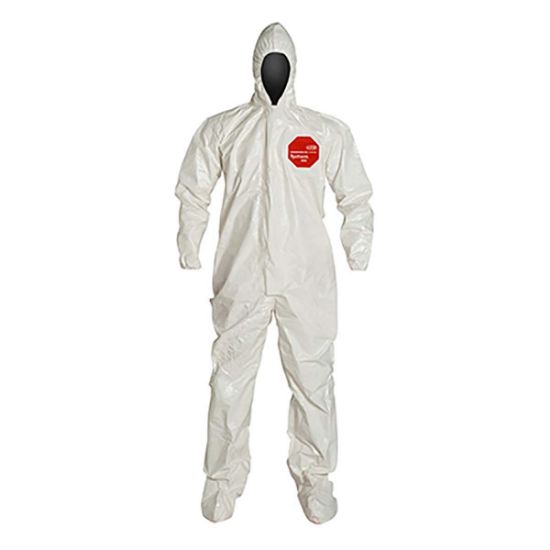 Picture of Dupont Tychem Sl Coverall Zip Ft Ela Wrist Att Socks Tp Part# - D13484411