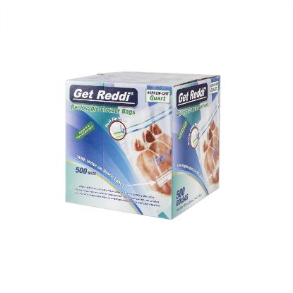 Picture of Get Reddi 7X8  2.7Mil  Clear Dbl Zipper Freezer Bags  500 Part# - Gfrzip-Qrt