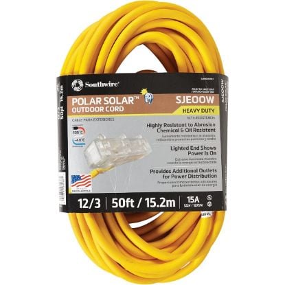 Picture of Southwire 50' Yellow Polar/Solar Plus Three-Way P Part# - 3488Sw0002