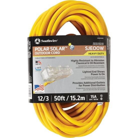 Picture of Southwire 50' Yellow Polar/Solar Plus Three-Way P Part# - 3488Sw0002