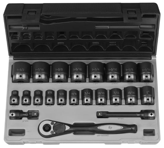 Picture of Grey Pneumatic 1/2" Dr. 22Pc Fractionalduo-Socket Set - 12 Poi Part# - 82222