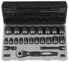 Picture of Grey Pneumatic 1/2" Dr. 22Pc Fractionalduo-Socket Set - 6 Pt. Part# - 82622