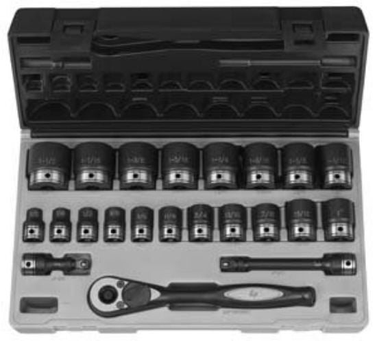 Picture of Grey Pneumatic 1/2" Dr. 22Pc Fractionalduo-Socket Set - 6 Pt. Part# - 82622