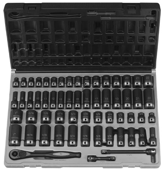 Picture of Grey Pneumatic 3/8" Dr. 59Pc Fract. & Metric Duo-Socket Set - 6 Part# - 81659Crd