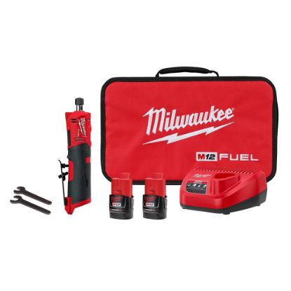 Picture of Milwaukee® Tool M12 Fuel 1/4" Straight Die Grinder 2 Battery Kit Part# - 2486-22