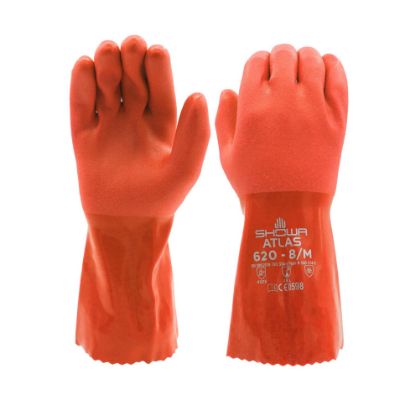 Picture of Showa® Vinylove 620 Chem Resistant Glove Orange Part# - 620M-08