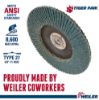 Picture of Weiler® 7" Tiger Paw Abrasive Flap Disc-Flat-60Z- 5/8"- Part# - 51142