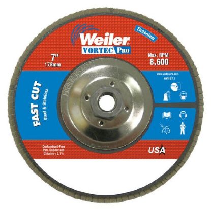 Picture of Weiler® 7" Wolv Flap Disc  Flat 36Z  5/8"-11 Unc Nut Part# - 31419