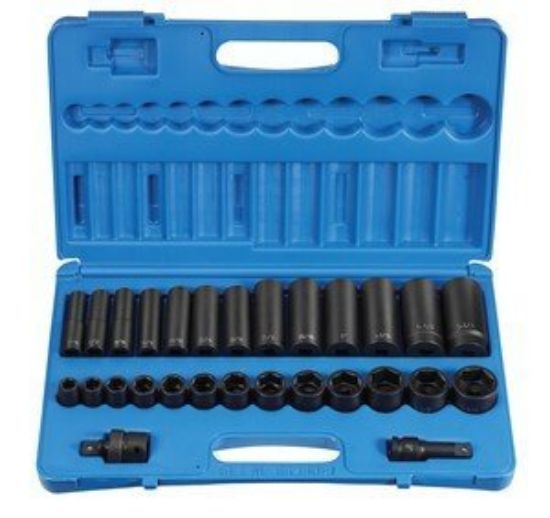 Picture of Grey Pneumatic 1/2" Drive 28 Pc. Standard/Deep Set Part# - 1328Rd