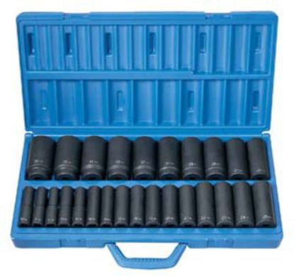 Picture of Grey Pneumatic 1/2" Drive 26 Pc. Deep Length Metric Master Set Part# - 1326Md