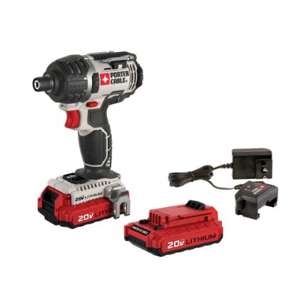 Picture of Porter Cable 20V Max 1/4In Hex Lithium Ion Impact Driver Kit Part# - Pcck640Lb