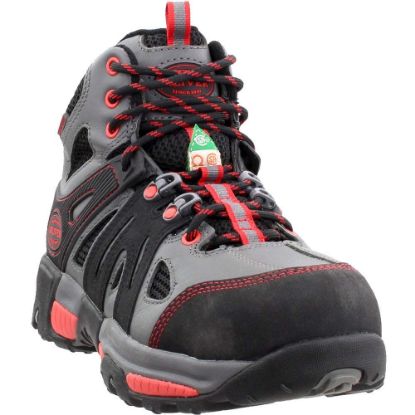 Picture of Oliver By Honeywell Gray/Red  Leather Mid-Hiker  5 In  Steel Toe  Wp Part# - Ol11113-Gry-075