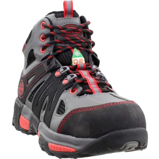 Picture of Oliver By Honeywell Gray/Red  Leather Mid-Hiker  5 In  Steel Toe  Wp Part# - Ol11113-Gry-080