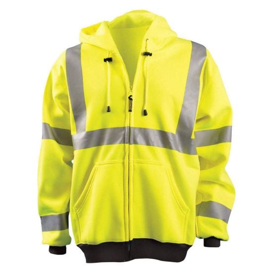 Picture of Occunomix Sweatshirt Hi-Viz Full Zip Hoodie 3X Yellow Part# - Lux-Hzswt-Y3X