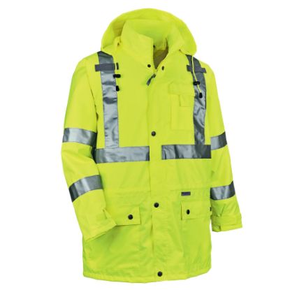 Picture of Ergodyne Glowear 8365 Class 3 Rain Jacket Lime Small Part# - 24322