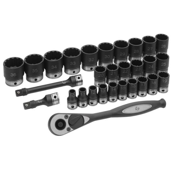 Picture of Grey Pneumatic 1/2" Dr. 29Pc Metric Duo-Socket Set - 12 Point Part# - 82229M