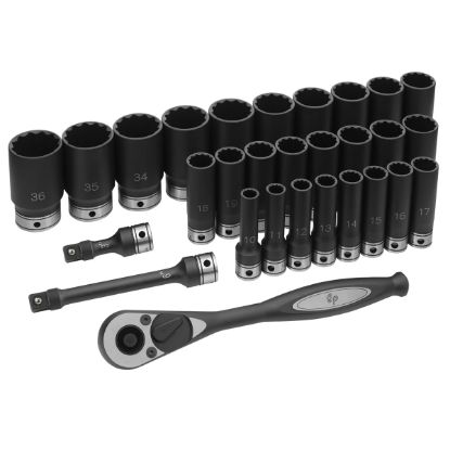 Picture of Grey Pneumatic 1/2" Dr. 29Pc Metric Deep Duo-Socket Set - 12 Po Part# - 82229Md