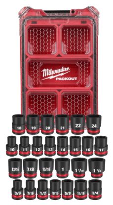 Picture of Milwaukee® Tool Shockwave Imp Dty Skt 1/2 Dr 27Pc Sae/Mm Packou Part# - 49-66-6804