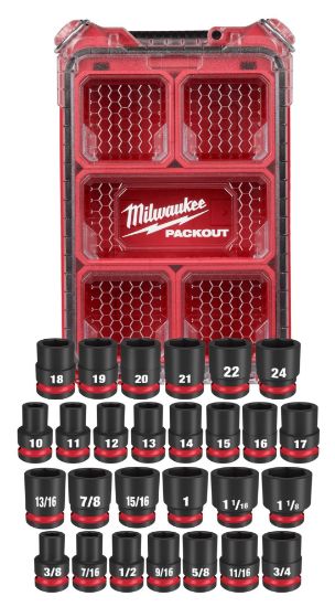 Picture of Milwaukee® Tool Shockwave Imp Dty Skt 1/2 Dr 27Pc Sae/Mm Packou Part# - 49-66-6804