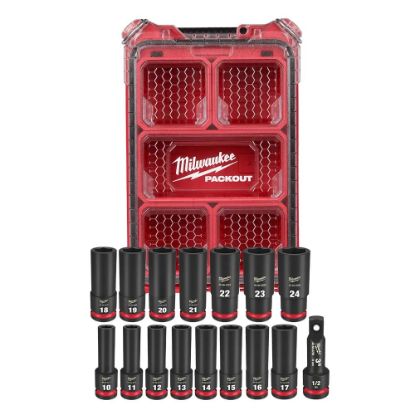 Picture of Milwaukee® Tool Shockwave Imp Duty Skt 1/2 Dr 16Pc Mm Packout Part# - 49-66-6803