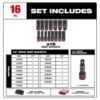 Picture of Milwaukee® Tool Shockwave Imp Duty Skt 1/2 Dr 16Pc Mm Packout Part# - 49-66-6803