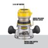 Picture of Dewalt® 2-1/4 Hp Electronic Vs Fixed Base Router Part# - Dw618