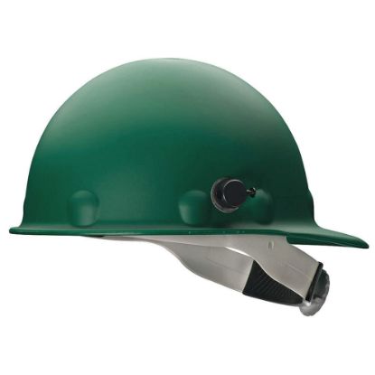 Picture of Honeywell Fibre-Metal® P2A Hard Hat  Green  Ratchet W/ Quicklok Part# - P2Aqrw74A000