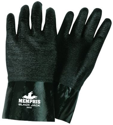 Picture of Mcr Safety 12" Gauntlet Black Jacksupport Neoprene Etched Part# - 6932