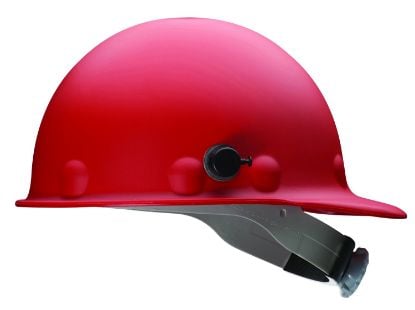 Picture of Honeywell Fibre-Metal® P2A Hard Hat  Red  Ratchet W/ Quicklok Part# - P2Aqrw15A000