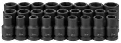 Picture of Grey Pneumatic 1" Dr. 26 Pc. Deep Metric Set 19Mm To 44Mm Part# - 9026Md