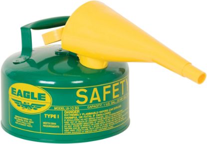 Picture of Eagle 1 Gal Safety Can  Type I  Funnel  Green Part# - Ui10Fsg