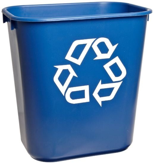 Picture of Rubbermaid Commercial Deskside Recycle Small 14Qt/13L Blue Part# - Fg295573Blue