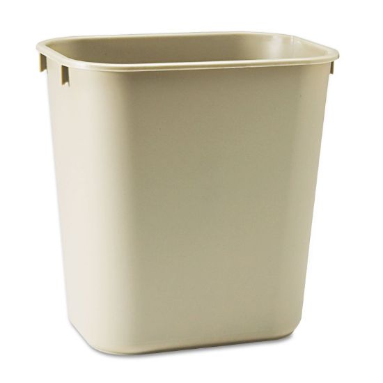 Picture of Rubbermaid Commercial Wastebasket Small Rect 14Qt/13L Beig Part# - Fg295500Beig