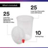 Picture of 3M™ 16024  Large 28 Fl Oz1Kit=25 Liners And Lids Part# - 7010029843