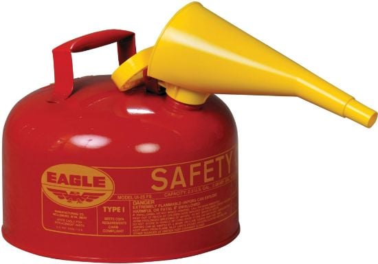 Picture of Eagle Type I Safety Can 2.5 Gallon Metal Red W/Funnel Part# - Ui25Fs