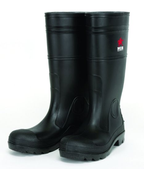 Picture of Mcr Safety 16" Pvc Knee Boot- Mens-Steel Toe- Black Part# - Pbs12012