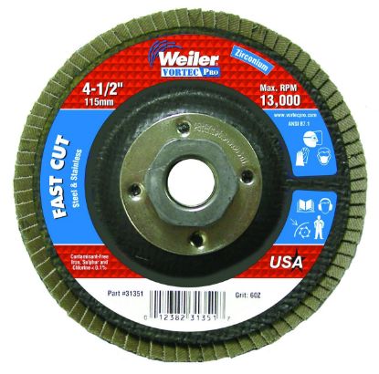 Picture of Weiler® 4-1/2" Wolverine Angled 60Z  5/8"-11 Unc Nut Part# - 31351