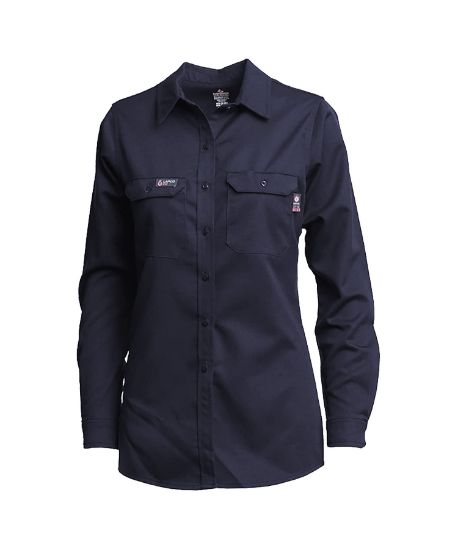 Picture of Lapco 7Oz Fr Ladies Advance Comfort Navy Uniform Shirt Part# - L-Sfracnv-Xlreg