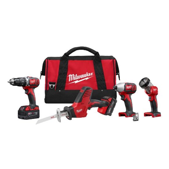 Picture of Milwaukee® Tool M18 Hammer Drill/Hackzall/Impact/Light Kit Part# - 2695-24