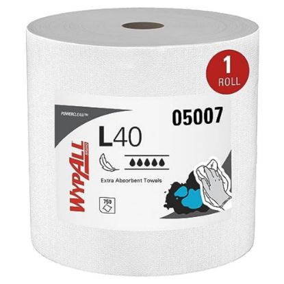 Picture of Kimberly-Clark Professional 12"X13.4" White Wypall Jumbo Rag On A Roll 700/ Part# - 5007